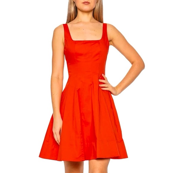 NWT Staud Wells Mini Dress Cayenne - Picture 7 of 16